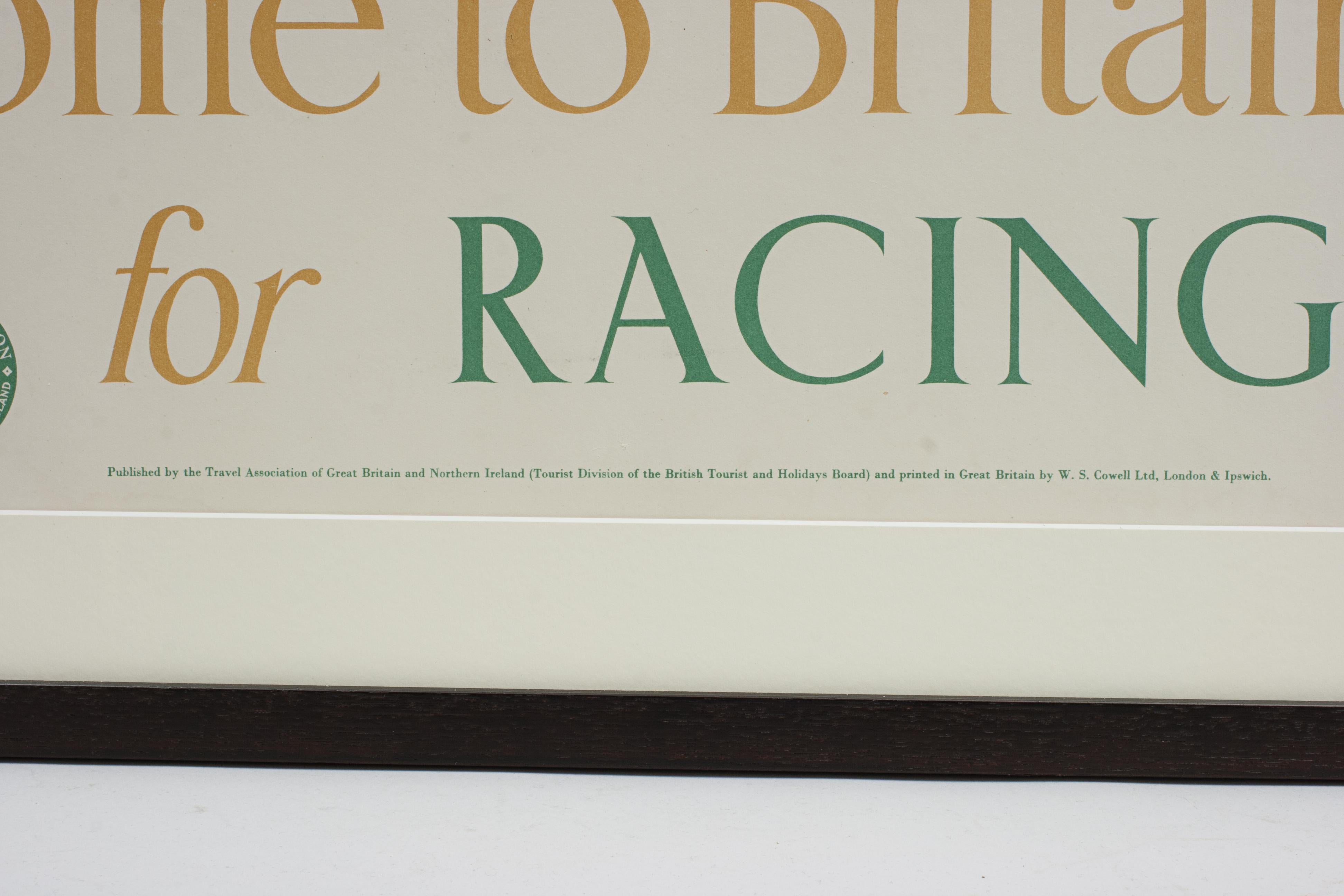 Travel Poster by Lionel Edwards, Come to Britain for Racing Poster For Sale 3
