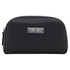 Travel Pouch Small Raven Pebbled Leather with Gunmetal Hardware (pochette de voyage petit corbeau en cuir marbré avec quincaillerie en bronze)