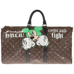 Louis Vuitton Keepall 55 strap travel bag customized Popeye by PatBo! For  Sale at 1stDibs