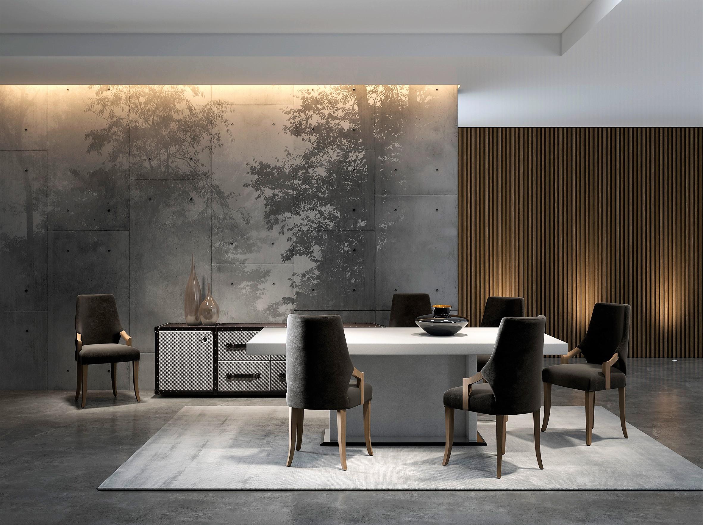 Spagnolo Credenza Traveler, Pelle incisa a mano / Pino nero avana in vendita