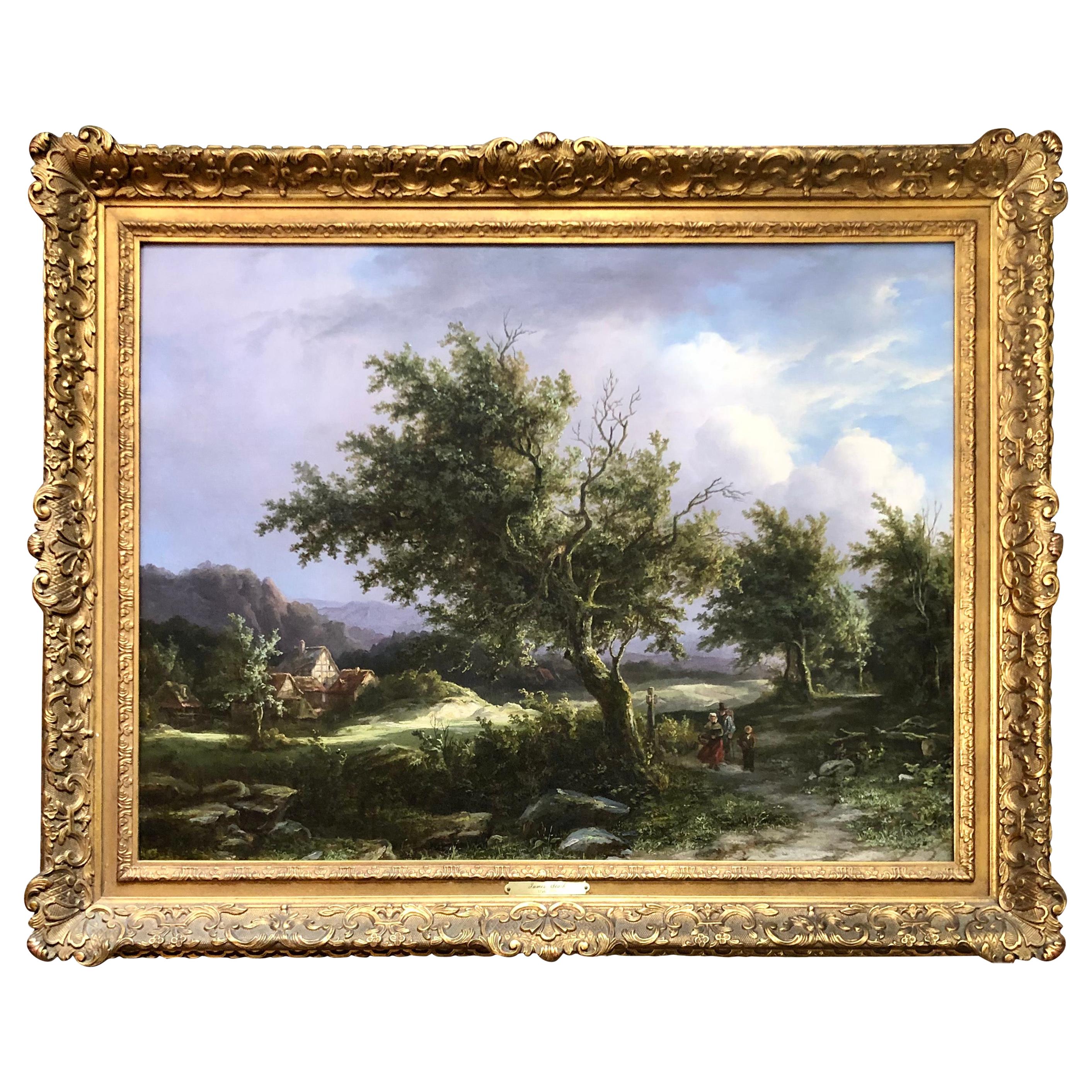 "Travelers on a Country Path" by James Stark For Sale