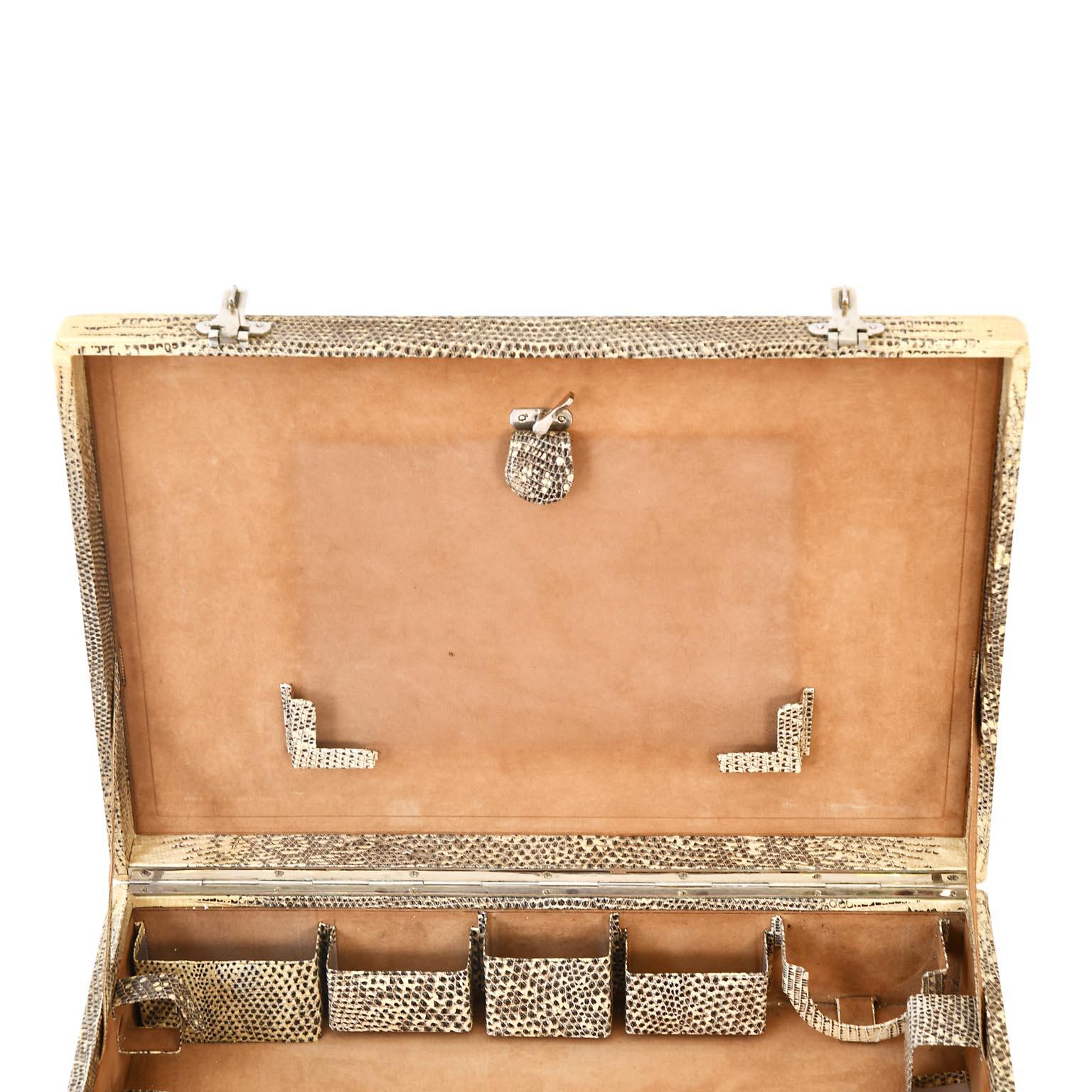 Traveling Case Beauty Case Tejus Lizard Leather Mid-Century Modern Austria 13