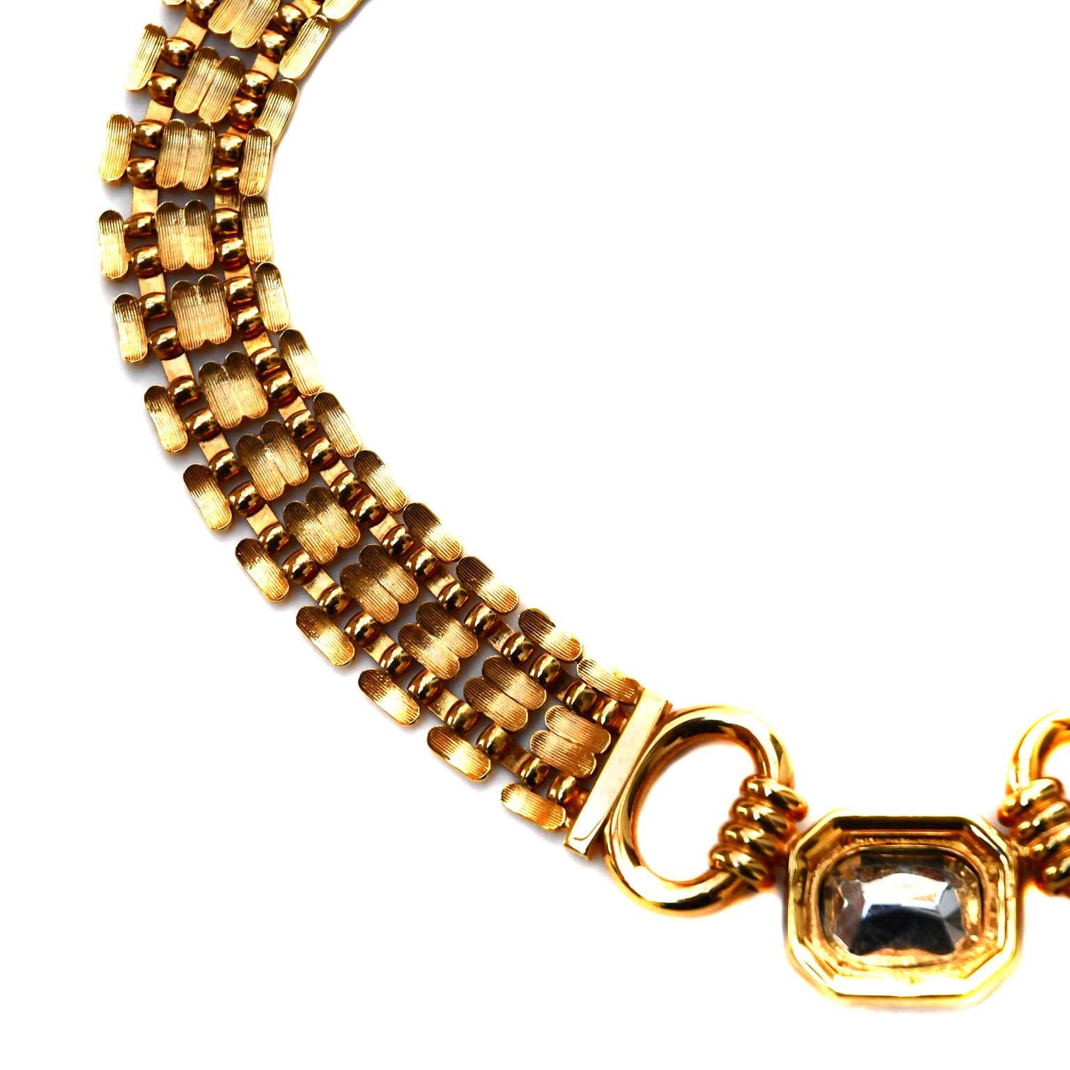 Traveller Bijoux Cascio 1970s Gold Plated Amber Strass Gilted Necklace, Italy In Good Condition In Vienna, AT