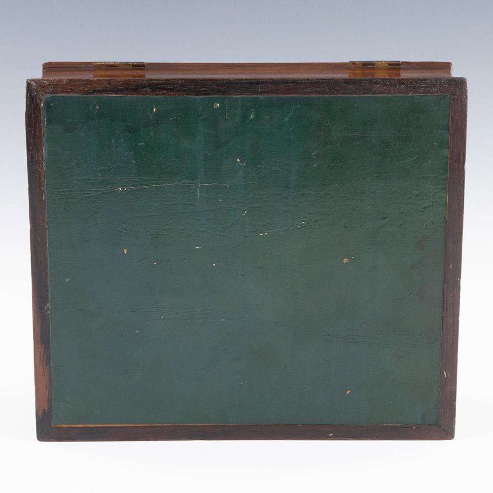 Wood Travelling Tunbridge Ware Writing Slope Edmund Nye c1860 For Sale