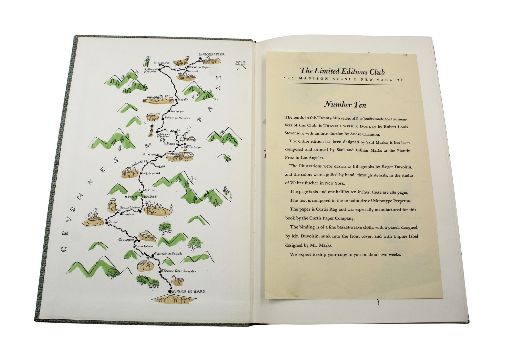 Travels with a Donkey in the Cevennes by Robert Louis Stevenson, Ltd. Edition For Sale 4