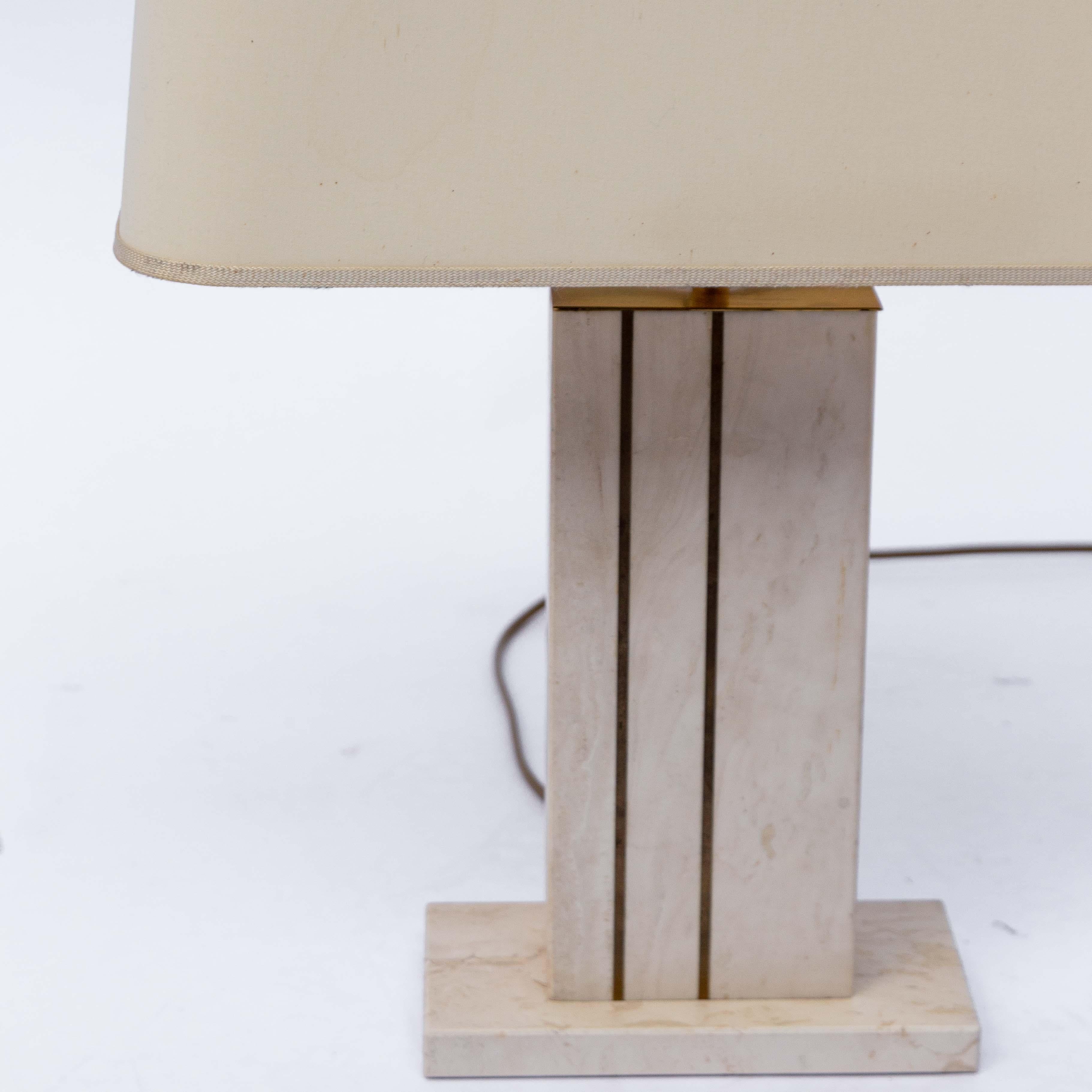 Late 20th Century Traverine Table Lamp by Camille Breesch, Belgium, 1970s