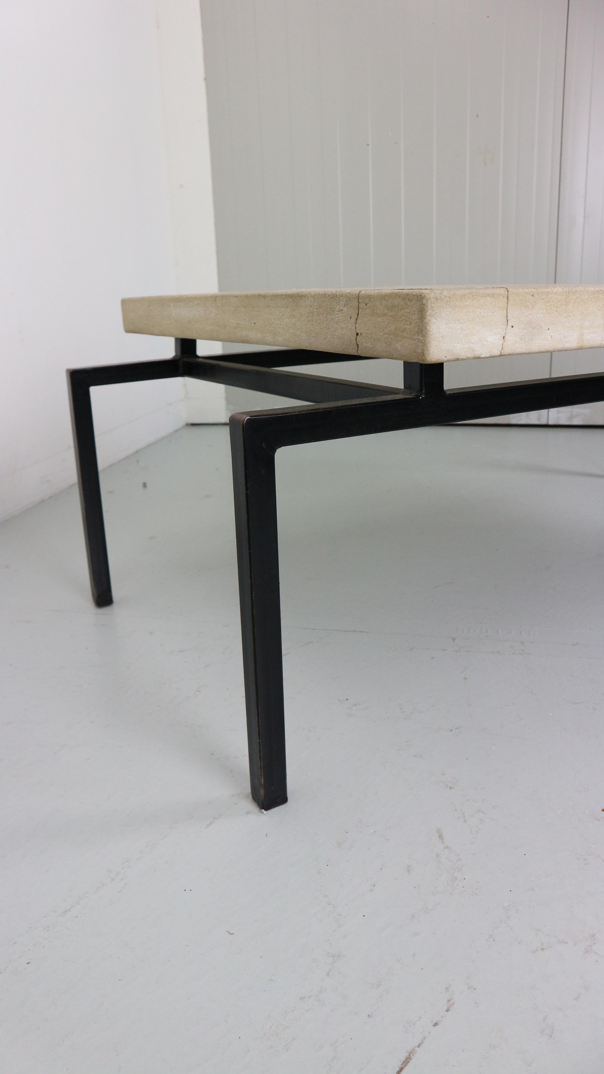 20th Century  travertin abstract coffee table 1958 attributed to Rien Goené For Sale