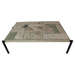 travertin abstract coffee table 1958 attributed to Rien Goené
