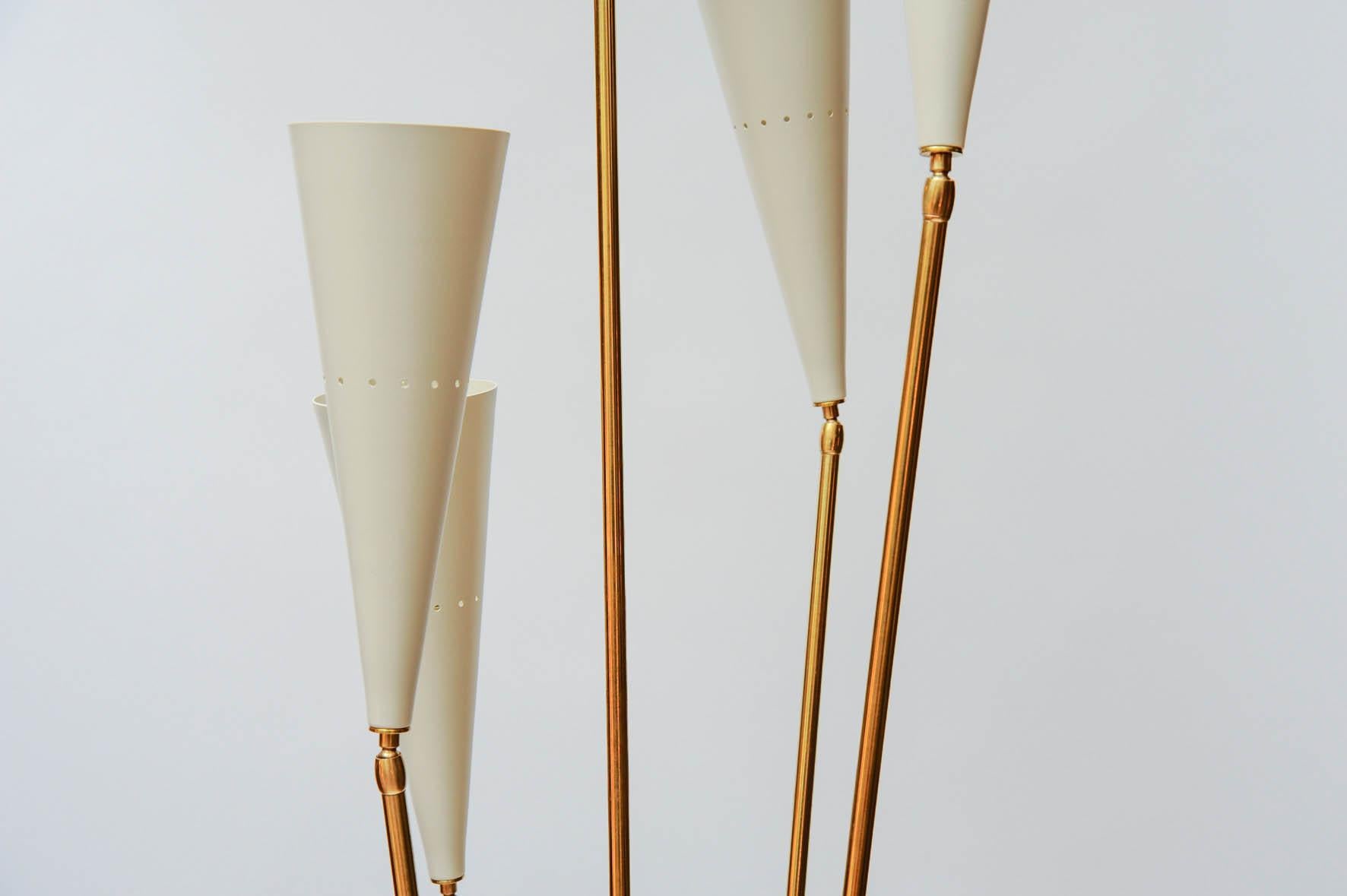 Mid-Century Modern Travertin and Brass Midcentury Style Floor Lamp by Diego Mardegan