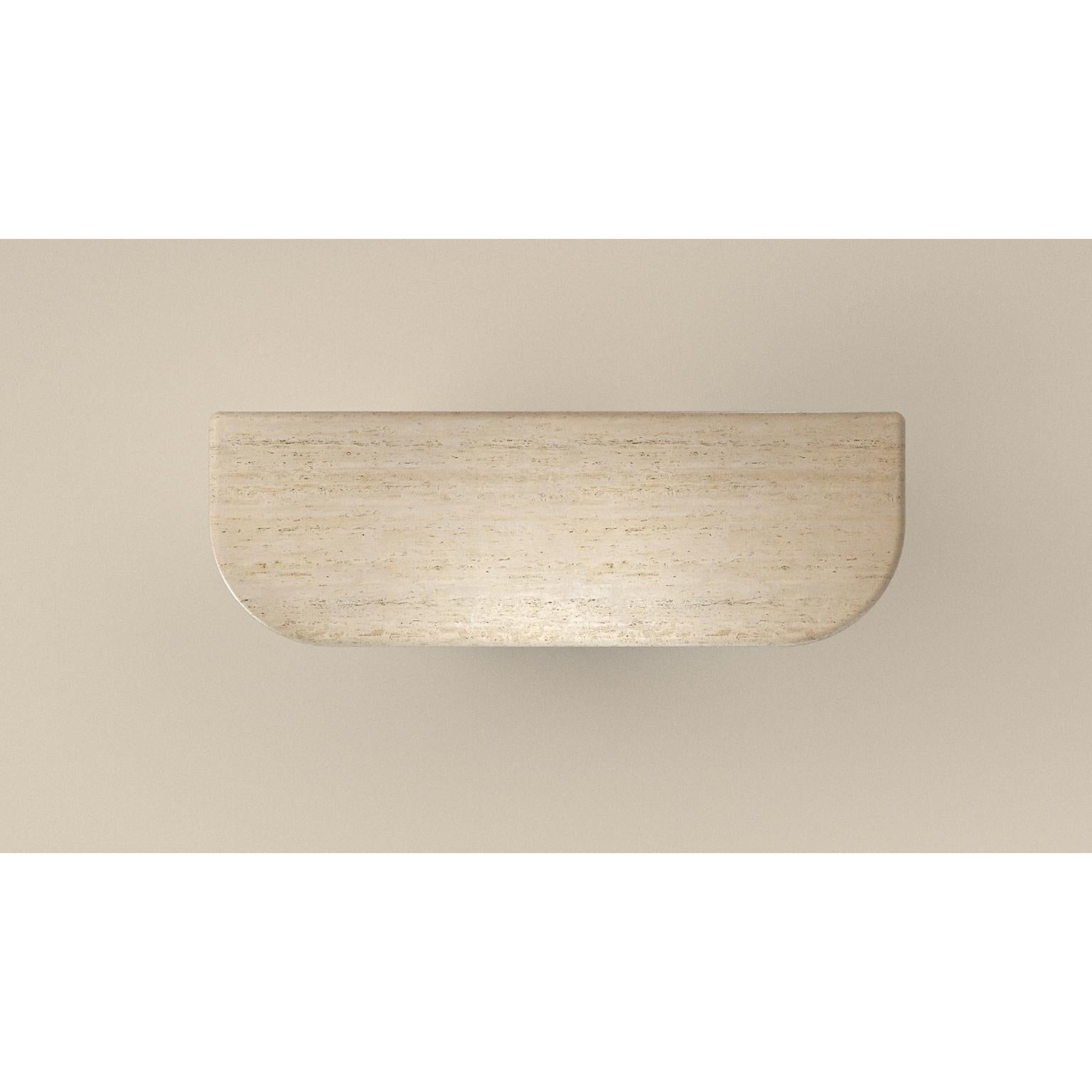 Travertine Travertin Chubby Console by Arthur Vallin For Sale