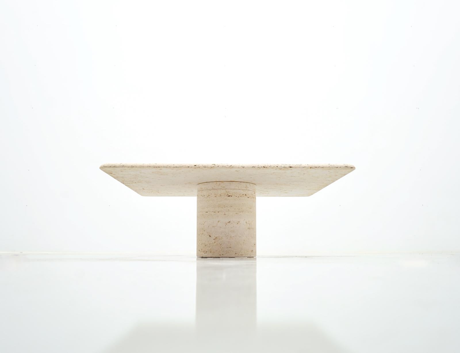 Travertine Coffee Table by Angelo Mangiarotti for Up & Up, Italy, 1970s In Good Condition In Frankfurt / Dreieich, DE