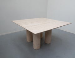 Travertine Dining Table Il Colonnato by Mario Bellini for Cassina, 1970s