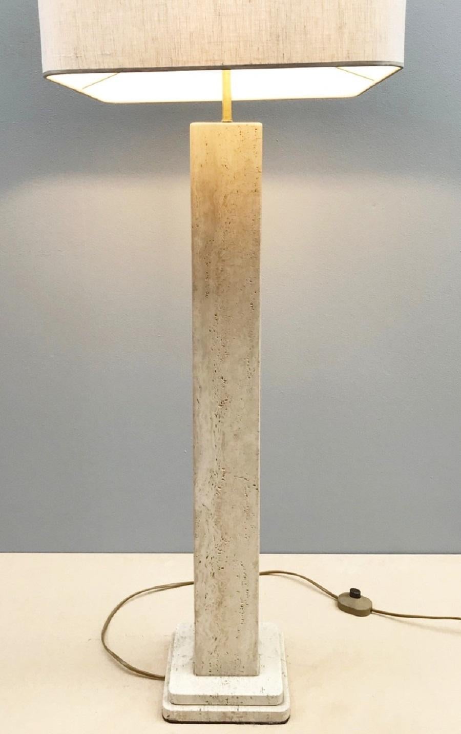 Mid-Century Modern Travertin Floor Lamp