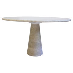 Travertin Pedestal Dining Table by Angelo Mangiarotti