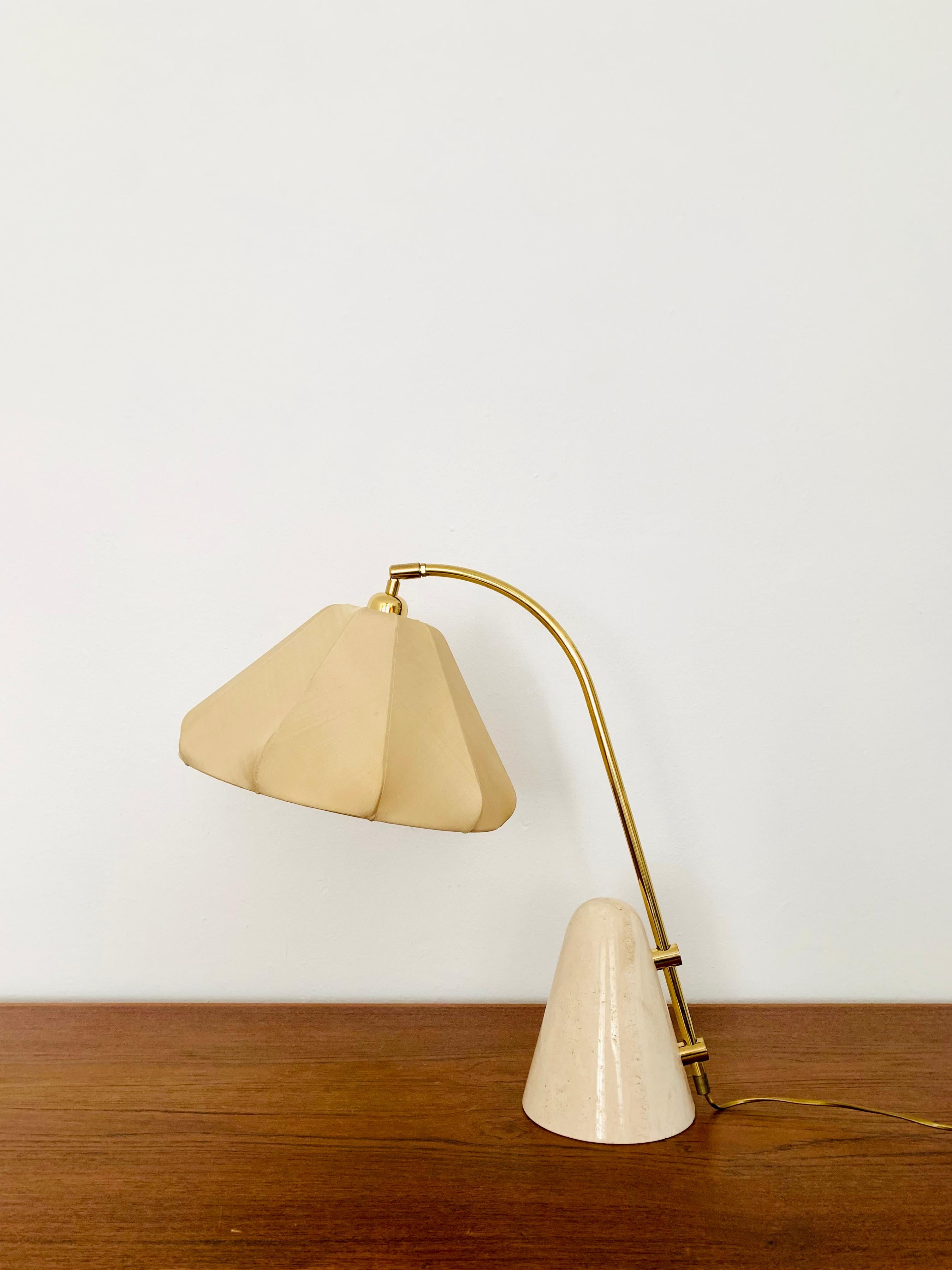 German Travertin Table Lamp by Temde For Sale