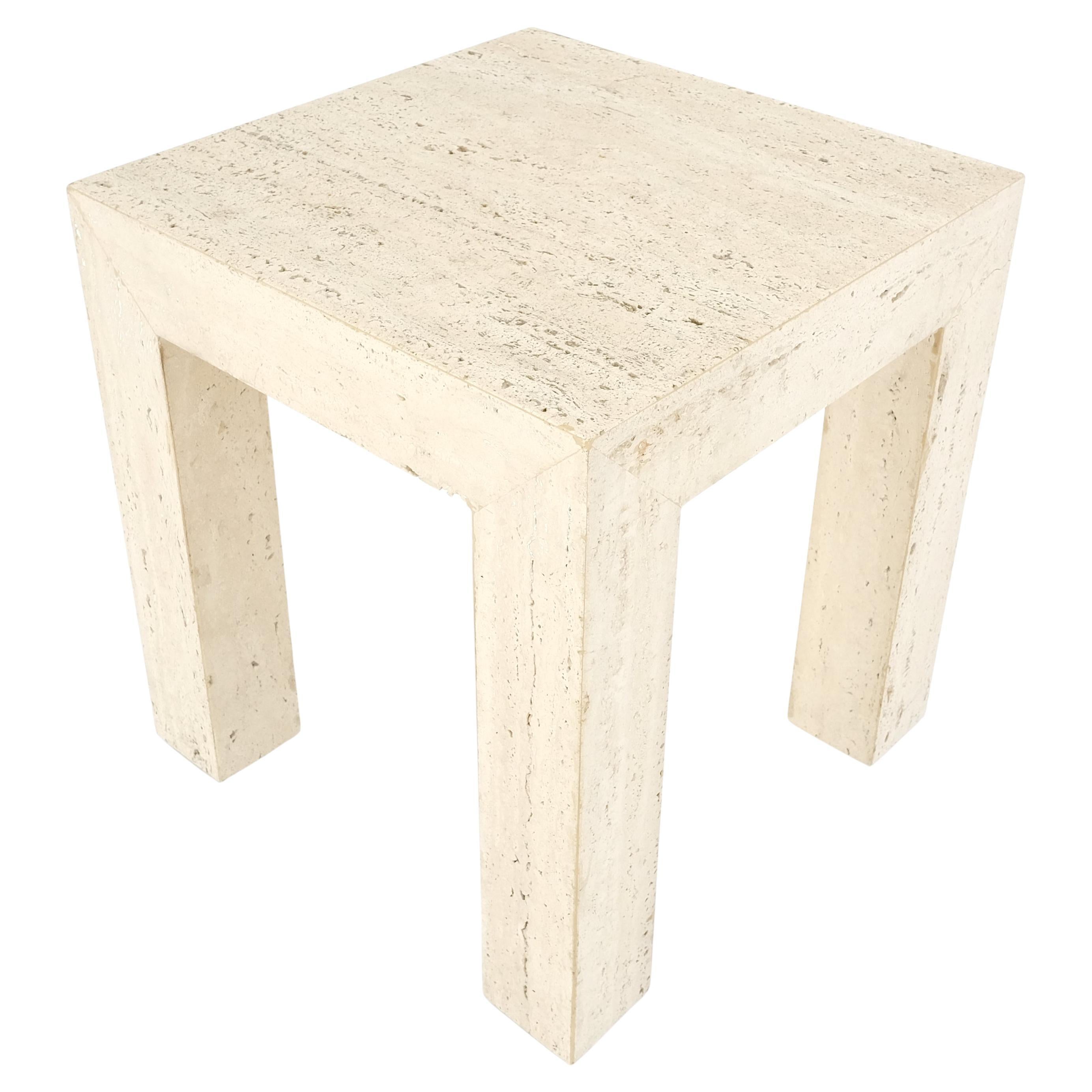 Travertine 14x14 Square Top Side End Table Stand Italian Mid Century Modern MINT