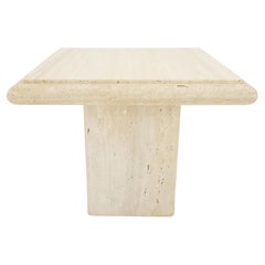 Travertine 27x27" Square Top & Pedestal Base Side Occasional Table Stand MINT