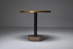 Travertine and Brass Bistro Table
