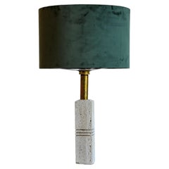 Travertine and Brass Table Lamp by Fratelli Mannelli
