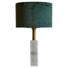 Tischlampe aus Travertin und Messing von Fratelli Mannelli