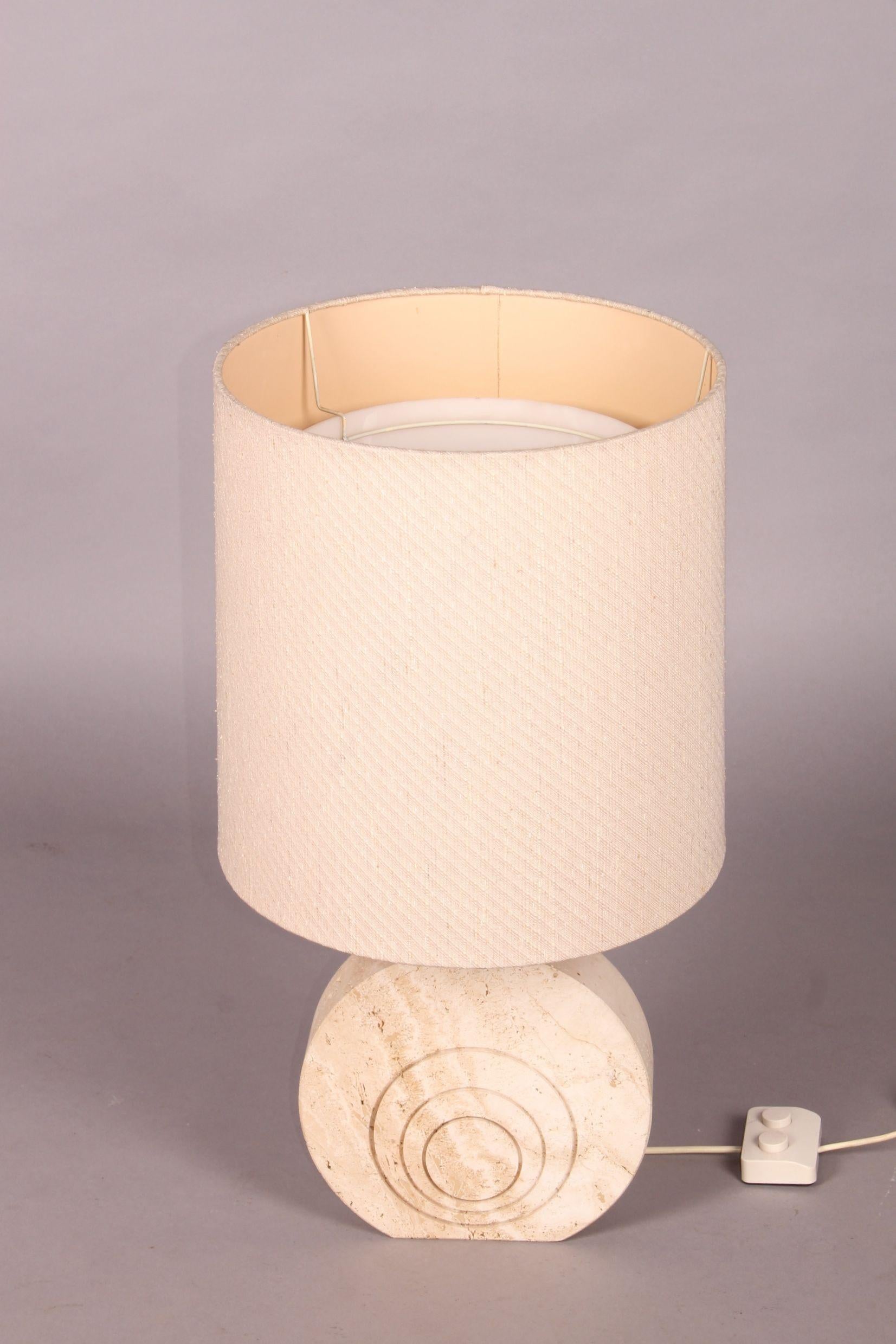 Travertine and brass Fratelli manelli table lamp