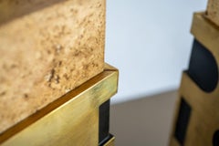 Travertin Messingguss riesig von 1970  exklusive hotel salsomaggiore tischlampe