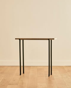 Travertine and Forged Steel Console