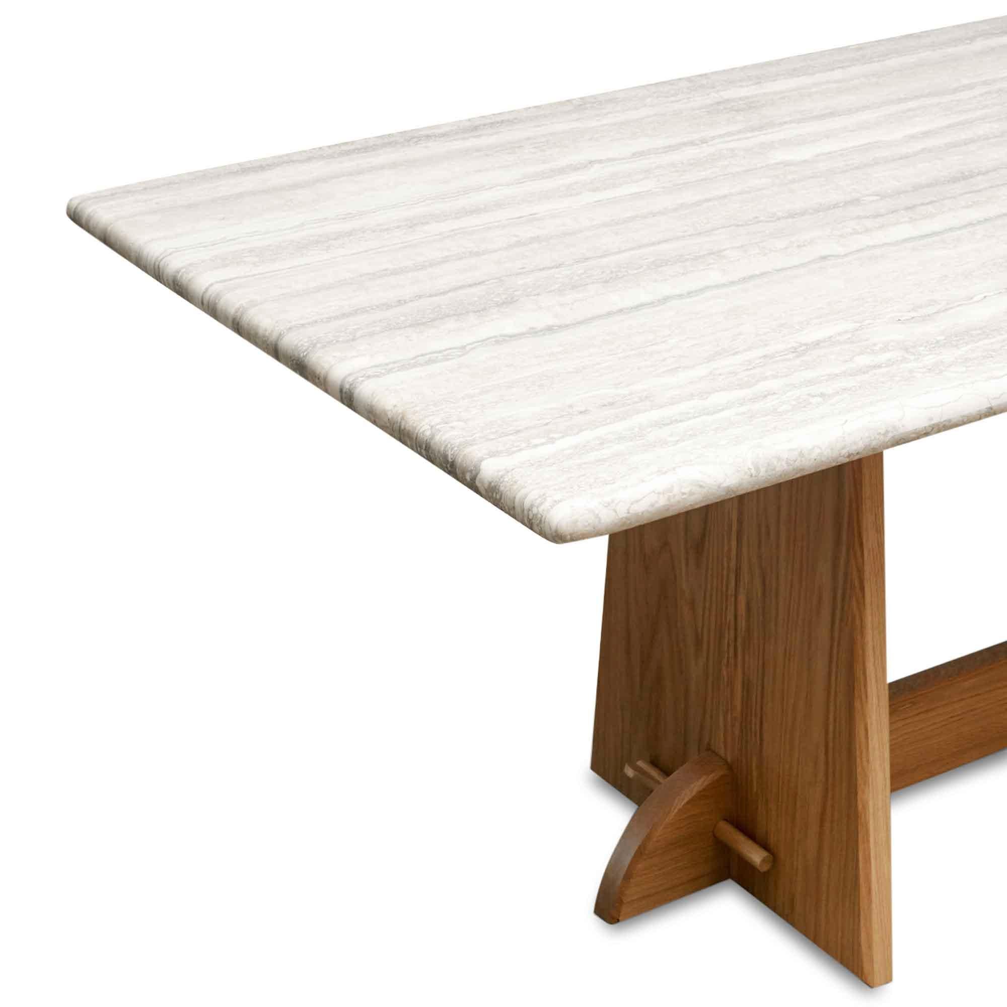 American Travertine and Oak Ojai Dining Table by Lawson-Fenning For Sale