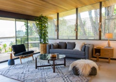 Lawson-Fenning Bronson Coffee Table, Oak & Travertine, Modern Cocktail Table