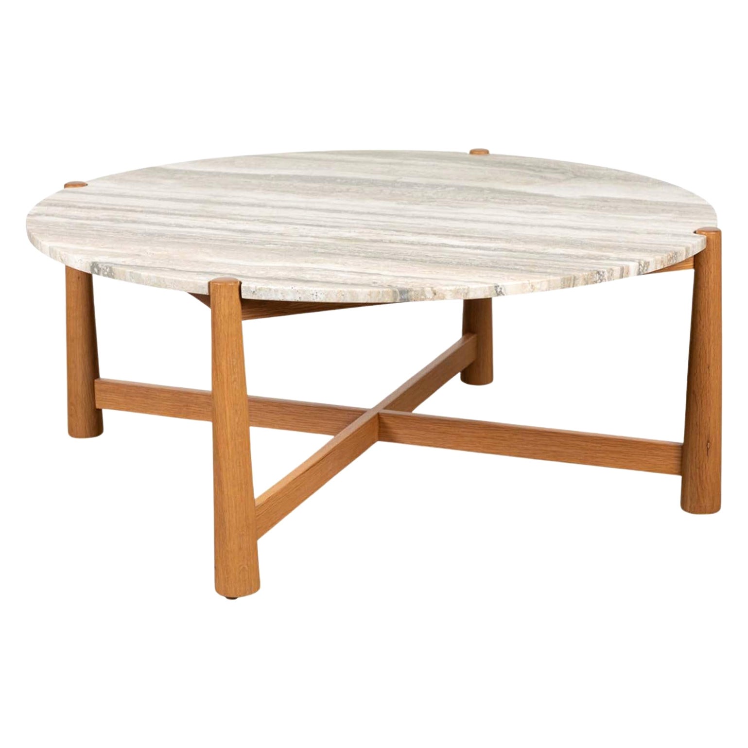 Travertine Bronson Coffee Table by Lawson-Fenning For Sale