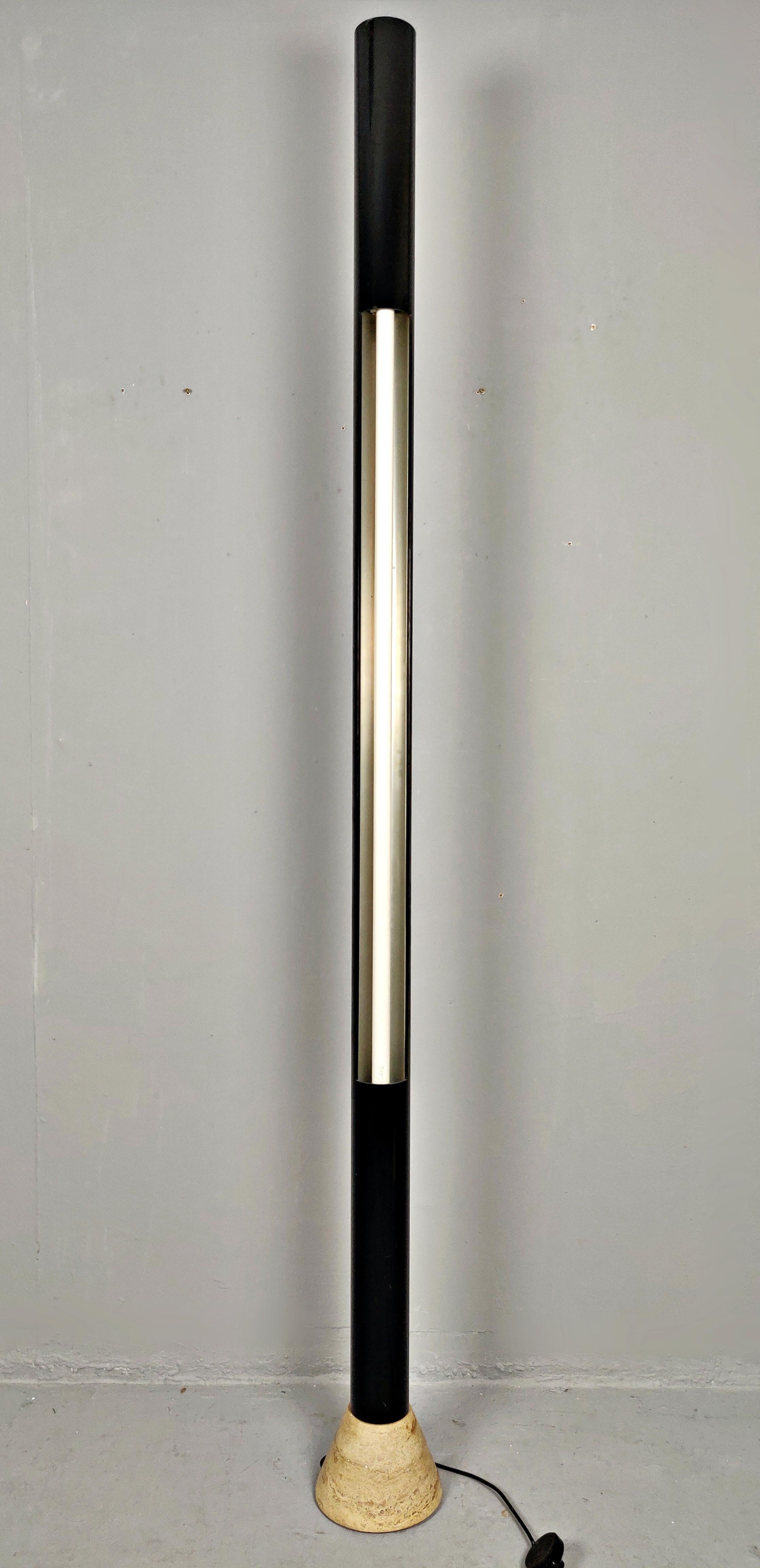Late 20th Century Travertine and Plexiglass Italian Floor Lamp, 1970s