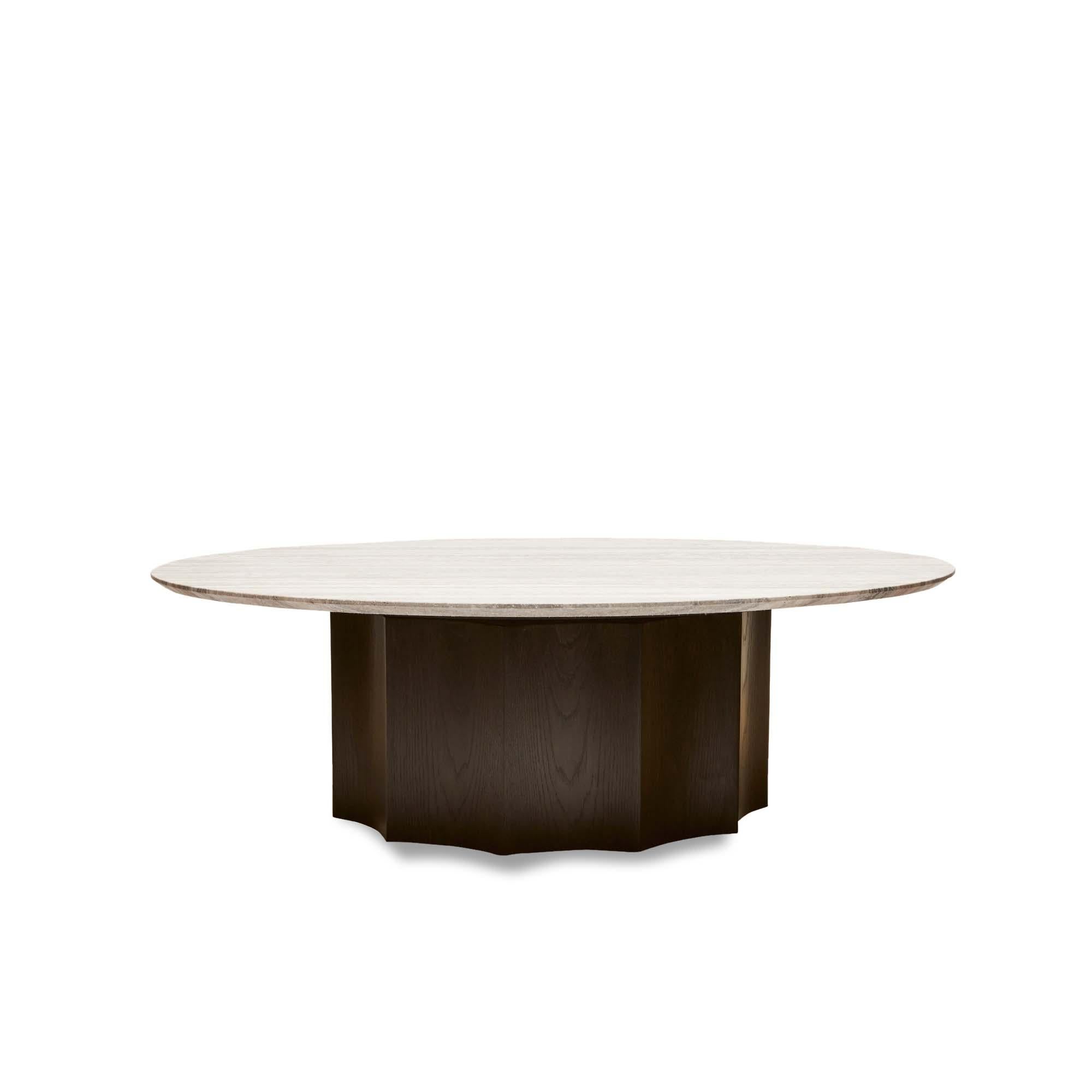 The Normandie cocktail Table features a fluted American walnut or white oak base with a stone top. Available in three sizes.

The Lawson-Fenning Collection is designed and handmade in Los Angeles, California.
 