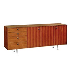 Travertine and Walnut Table Attributed to Harvey Probber