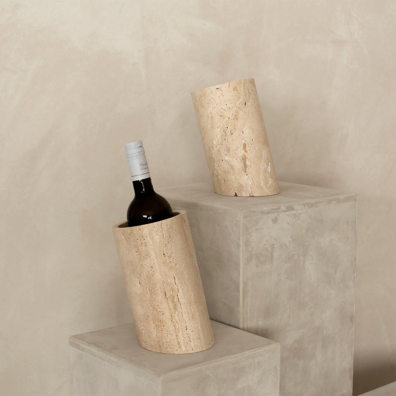 Turkish Travertine Angled Wine Cooler