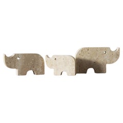 Travertine Animal Sculptures from Fratelli Mannelli, 1970, Set of 3