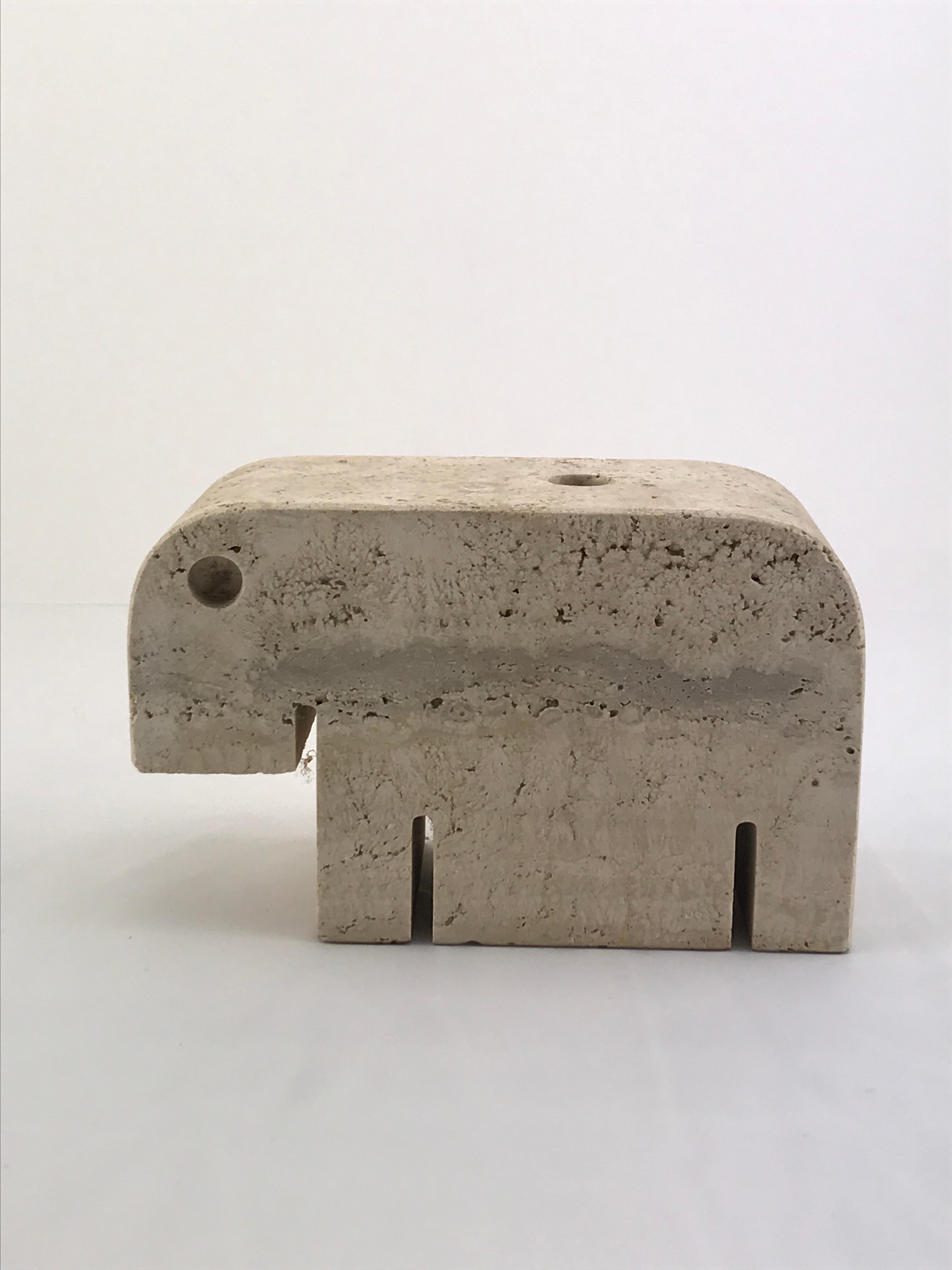 Mid Century Modern Italian Travertine Animals Sculpture by Mannelli Bros, 1970s  3