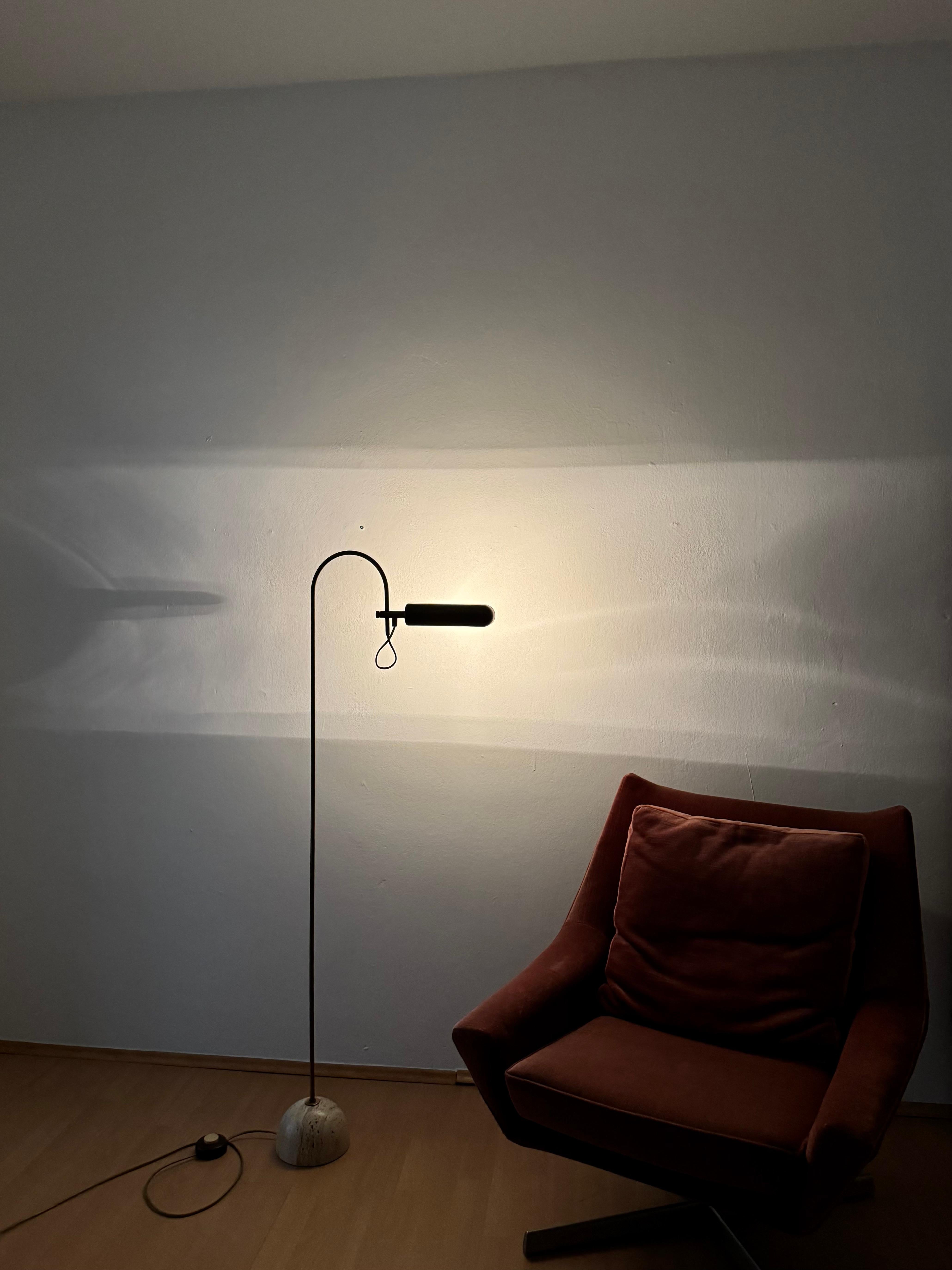 Travertine Arc Floor Lamp For Sale 4