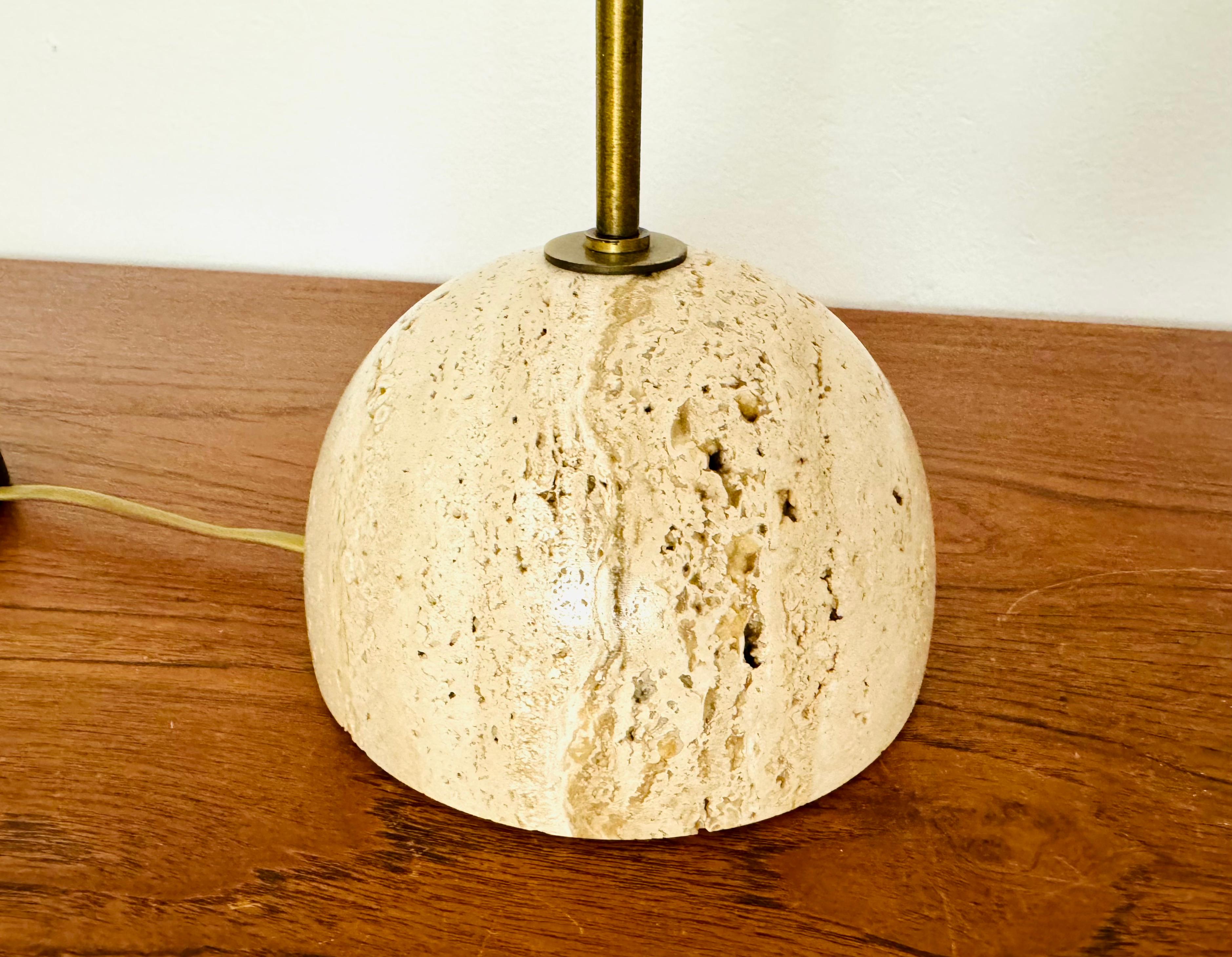 Late 20th Century Travertine Arc Floor Lamp For Sale