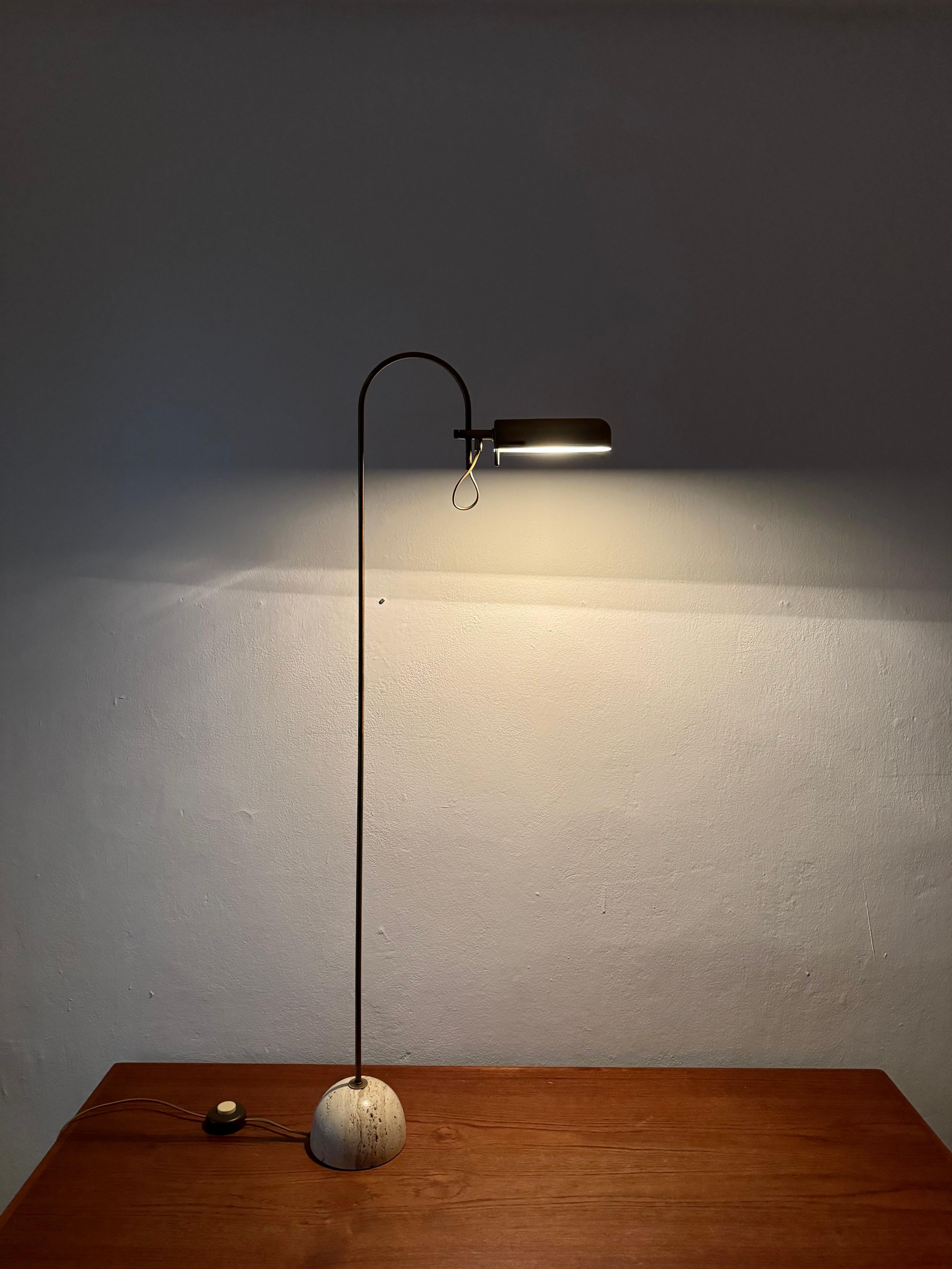Travertine Arc Floor Lamp For Sale 1