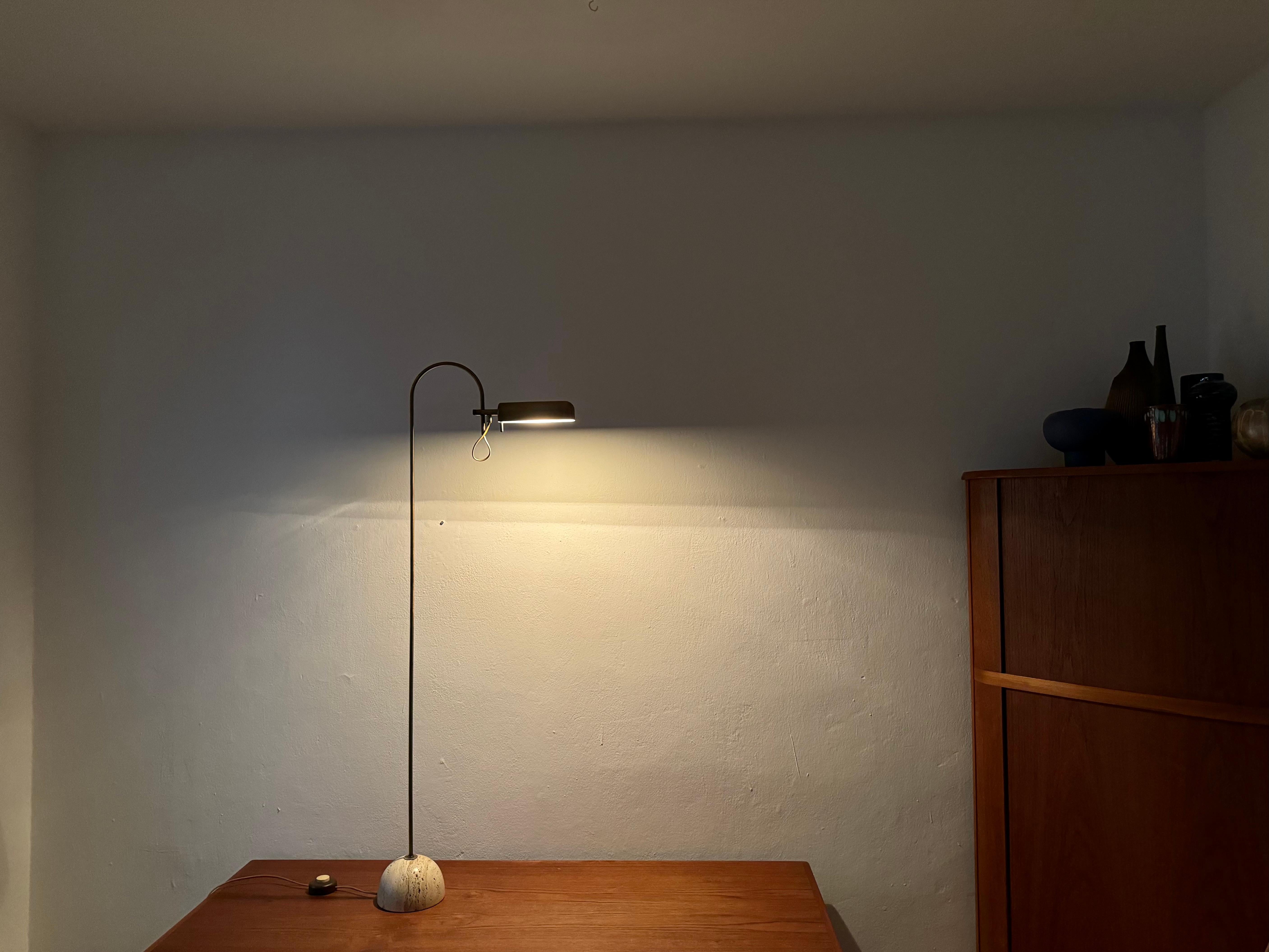 Travertine Arc Floor Lamp For Sale 2