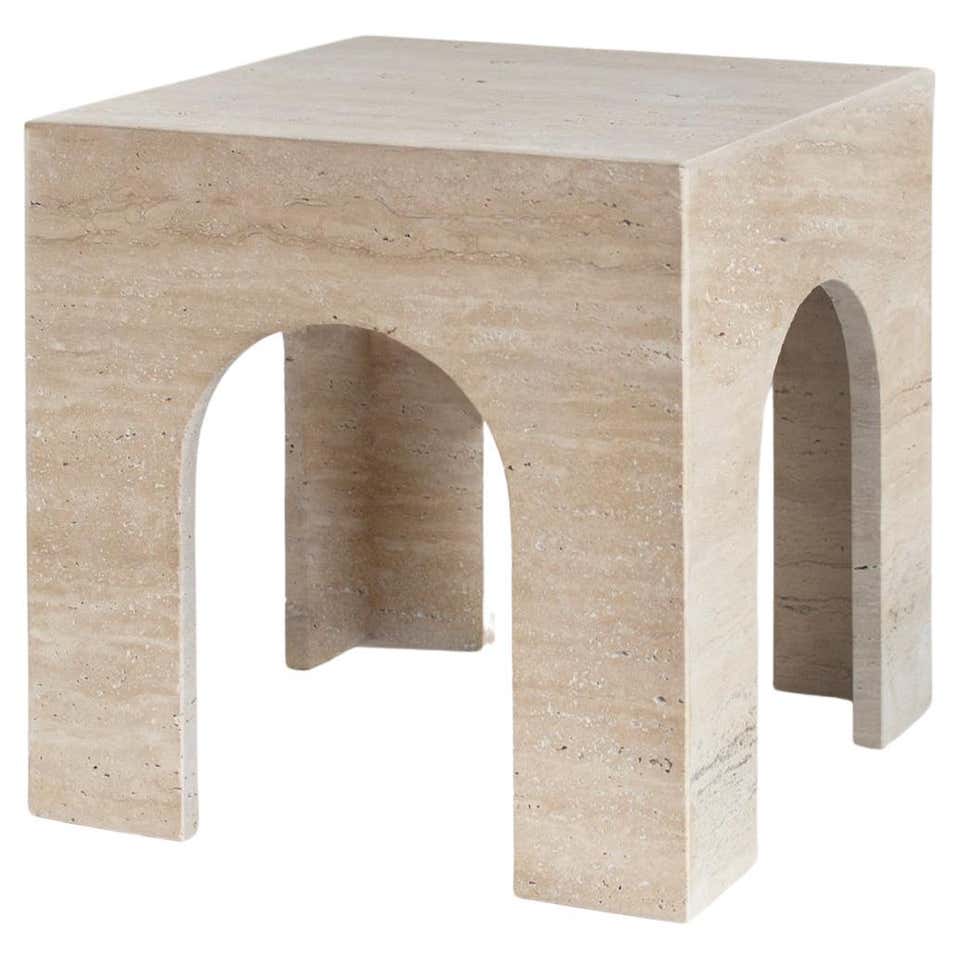 Travertine Side Table For Sale at 1stDibs