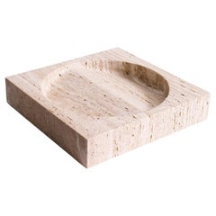 Contemporary Light Beige Travertine Block Big Poche Rond by Henry Wilson