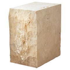 Travertine Block Side Table
