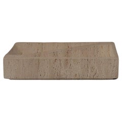 Bandeja rectangular de bloques de travertino beige neutro de edición limitada de Henry Wilson