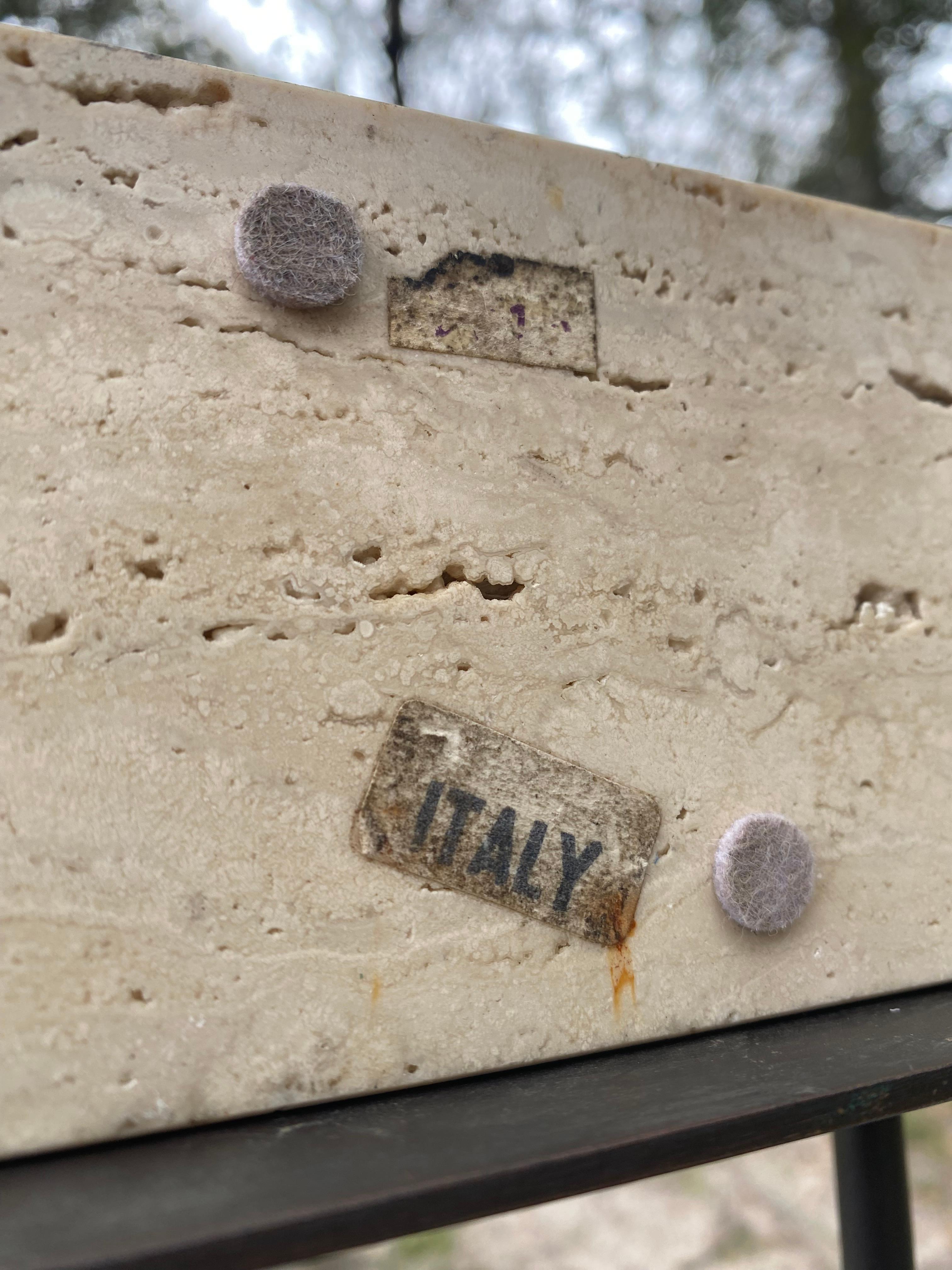 Mid-Century Modern Travertine Bookend - Sculpture Attributed to Fratelli Mannelli For Sale