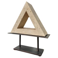 Travertine Bookend - Sculpture Attributed to Fratelli Mannelli