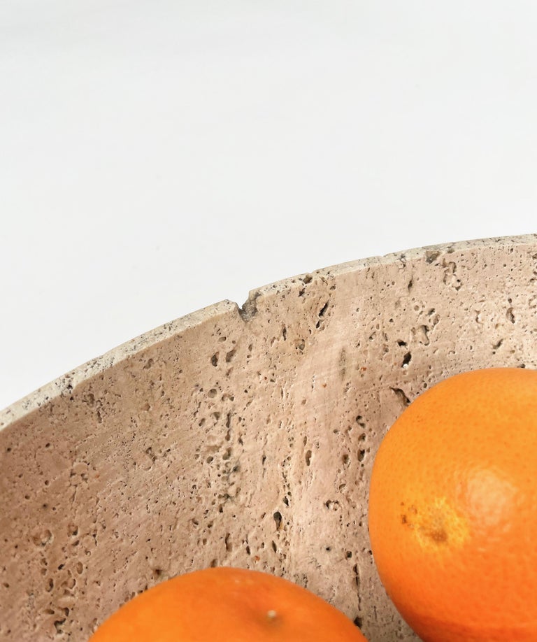 Travertine Bowl Centerpiece Attributed Giusti and Di Rosa for Up and Up ...
