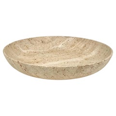 Travertine Bowl Centerpiece Attributed Giusti & Di Rosa for Up & Up, Italy 1970s