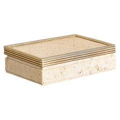 Travertine Box attrributed to Enzo Mari for Fratelli Mannelli