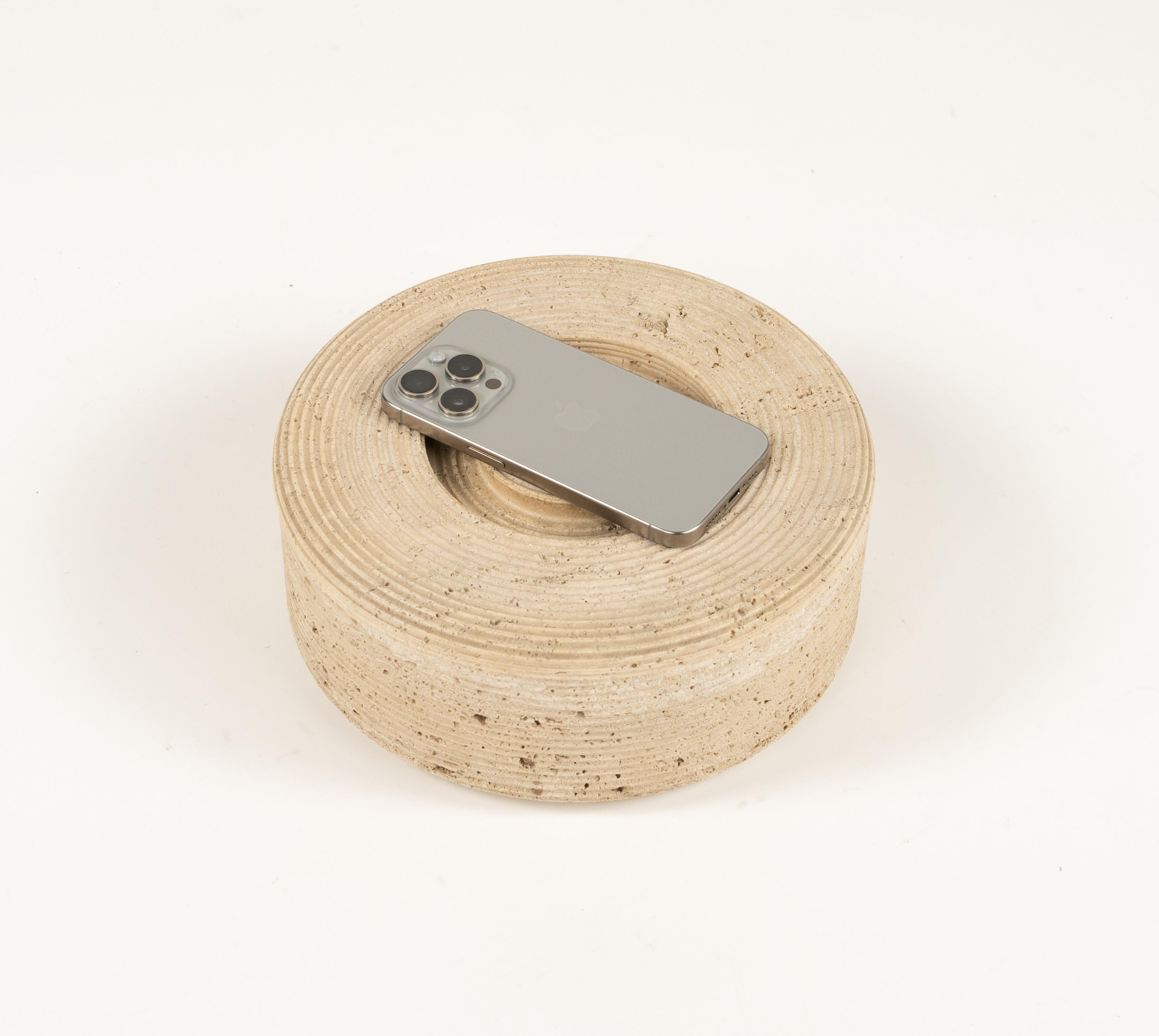 Travertine Box Pier Alessandro Giusti and Egidio Di Rosa for Up & Up Italy 1970s For Sale 9